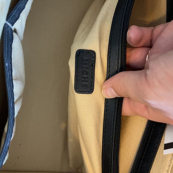 Miche Purse Black Shell Patent Leather Vintage 90s Grunge Y2K Shoulder Bag - Picture 5 of 11